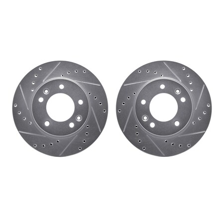 Rotors-Drilled And Slotted-SilverZinc Coated, 7002-80048